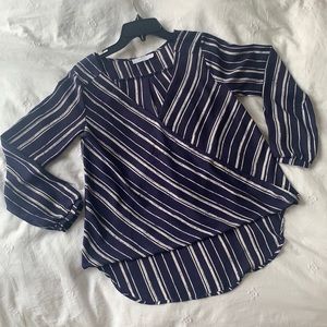 Lush Blue striped blouse